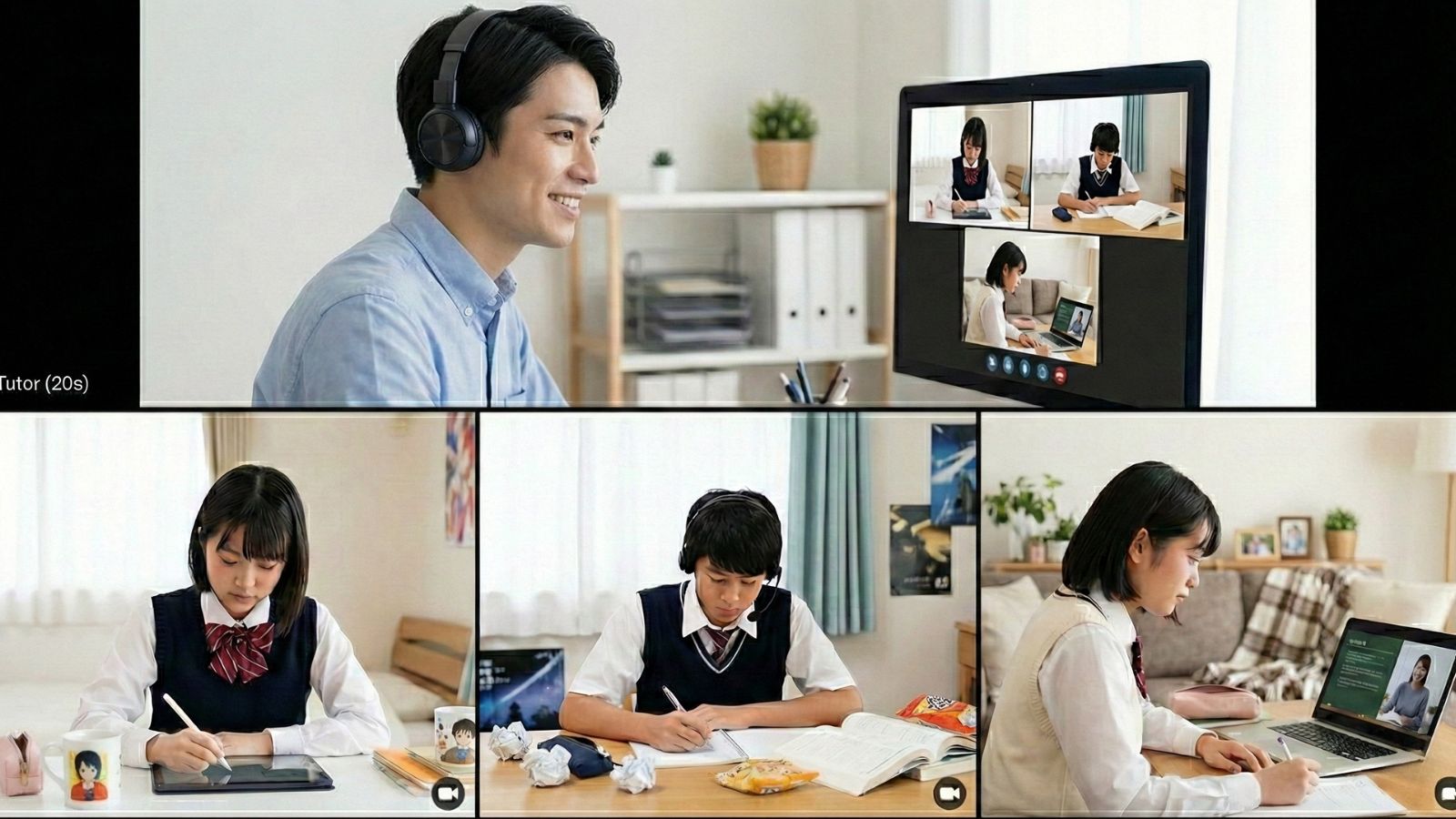 自宅でオンライン学習に取り組む生徒のイメージ